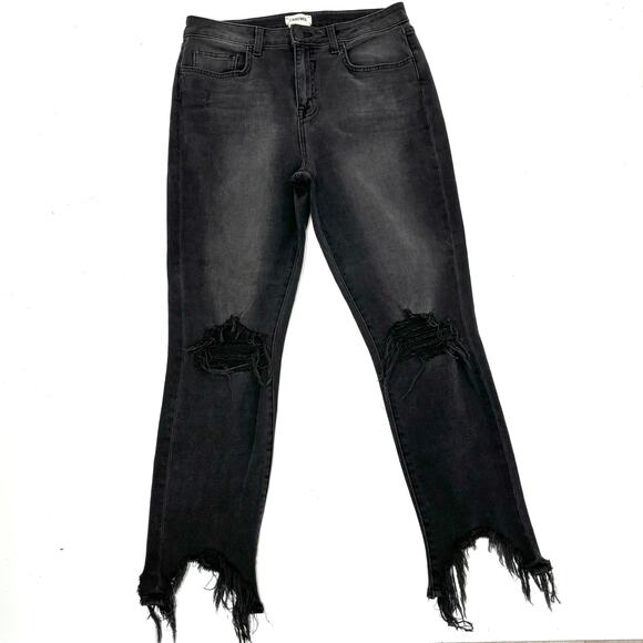 L’agence High Line Jeans in Black Onyx Distressed High Waisted Ankle 30 - Picture 2 of 14